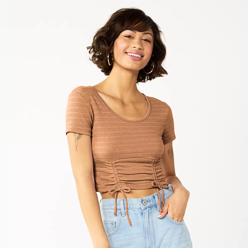 Juniors' SO® Cinch Front Cropped Top 7 Juniors' SO® Cinch Front Cropped Top - Image 5