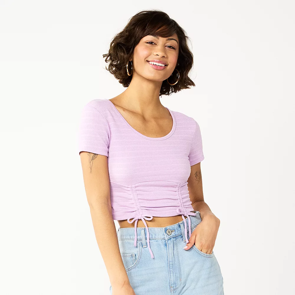 Juniors' SO® Cinch Front Cropped Top 6 Juniors' SO® Cinch Front Cropped Top - Image 4
