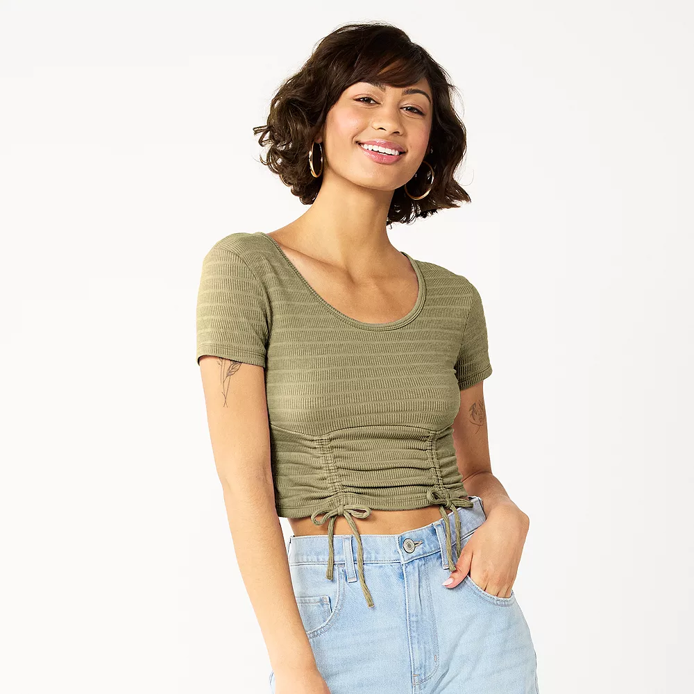 Juniors' SO® Cinch Front Cropped Top 8 Juniors' SO® Cinch Front Cropped Top - Image 6