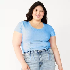 Juniors' Plus Size SO® Cinch Front Cropped Top -Teens shop 5585499 Radley River