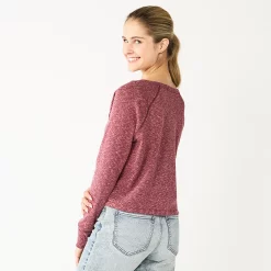 Juniors' SO® Solid Cropped Long Sleeve Top -Teens shop 5585754 ALT