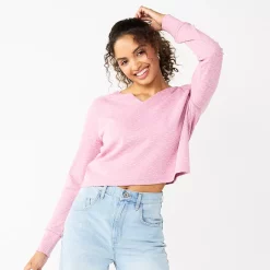 Juniors' SO® Solid Cropped Long Sleeve Top -Teens shop 5585754 Stella Purple