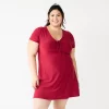Juniors' Plus Size SO® Cinched Front Fit & Flare Peasant Dress -Teens shop 5586420 Mesa Red