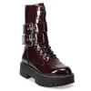 SO® Bookcase Women's Platform Combat Boots -Teens shop 5590145 Burgundy