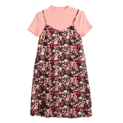 Girls 6-20 SO® Slip Dress & Tee Set in Regluar & Plus Size -Teens shop 5593564 Burgundy Floral