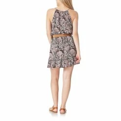 Juniors' WallFlower Belted Ruffled Print Mini Halter Dress -Teens shop 5598746 ALT