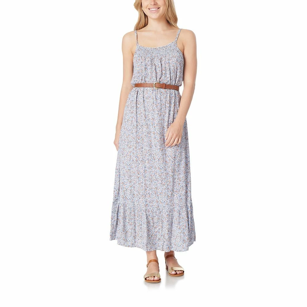 Juniors' WallFlower Belted Sleeveless Midi Print Dress 5 Juniors' WallFlower Belted Sleeveless Midi Print Dress - Image 3