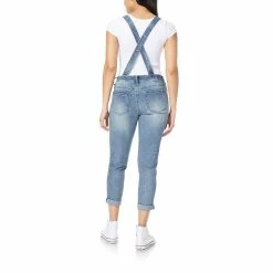 Juniors' WallFlower Insta Stretch Tomboy Mid-Rise Destructed Jean Overalls -Teens shop 5610034 ALT