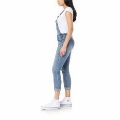 Juniors' WallFlower Insta Stretch Tomboy Mid-Rise Destructed Jean Overalls -Teens shop 5610034 ALT2