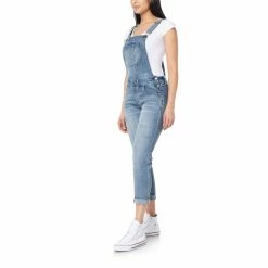 Juniors' WallFlower Insta Stretch Tomboy Mid-Rise Destructed Jean Overalls -Teens shop 5610034 ALT3