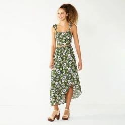 Juniors' Live To Be Spoiled Back-Tie Cropped Floral Top -Teens shop 5620309 ALT2