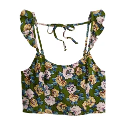 Juniors' Live To Be Spoiled Back-Tie Cropped Floral Top -Teens shop 5620309 ALT5