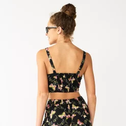 Juniors' Live To Be Spoiled Button-Front Ruffled Cropped Tank -Teens shop 5620318 ALT