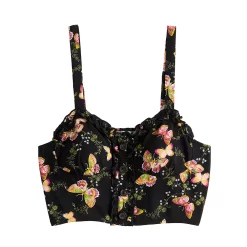 Juniors' Live To Be Spoiled Button-Front Ruffled Cropped Tank -Teens shop 5620318 ALT5