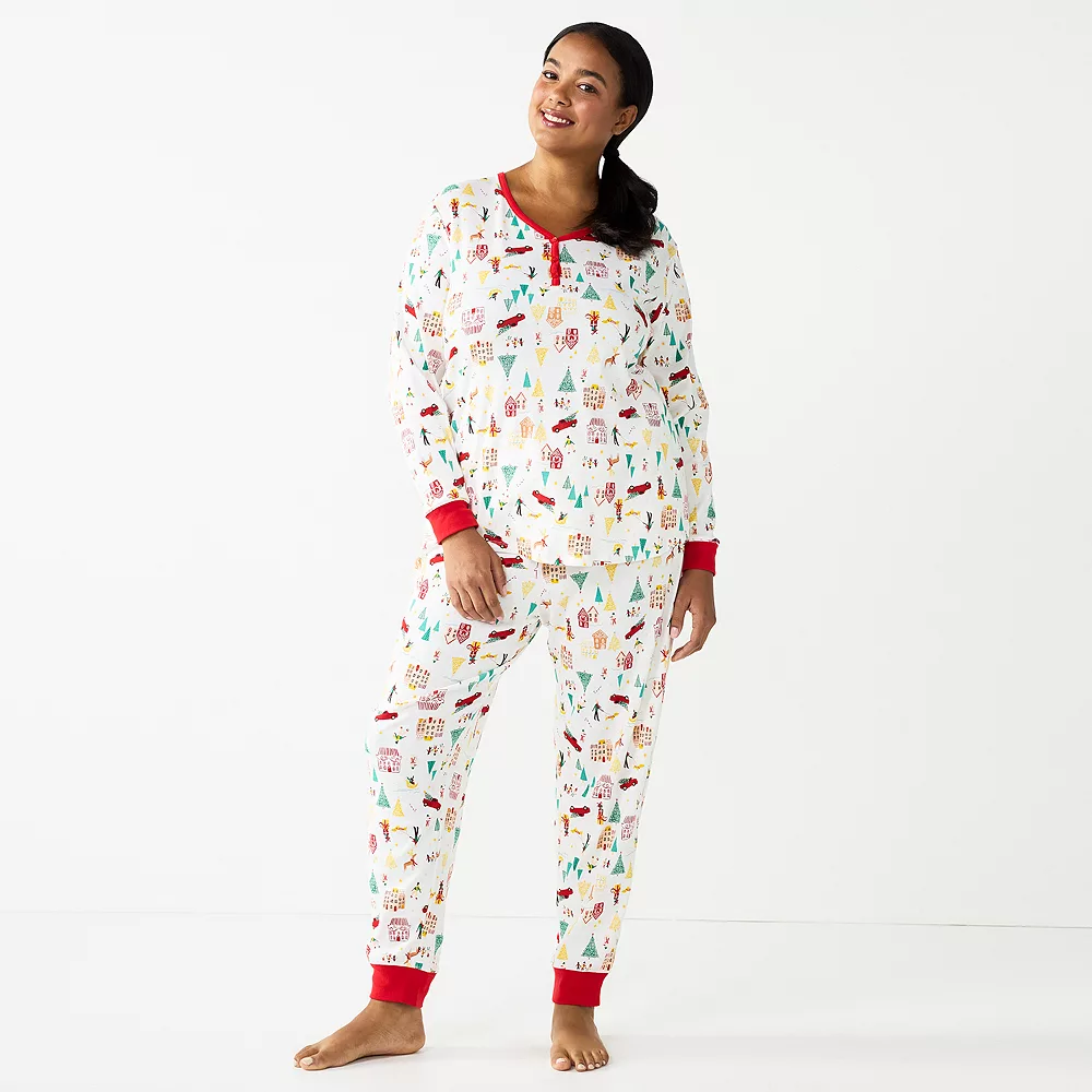 Plus Size LC Lauren Conrad Jammies For Your Families® Holiday Village Pajama Set 3 Plus Size LC Lauren Conrad Jammies For Your Families® Holiday Village Pajama Set