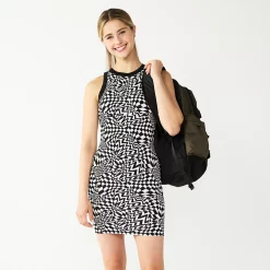 Juniors' Almost Famous Print Halter Bodycon Dress