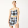 Juniors' Almost Famous Asymmetrical Skort & Cami Plaid Set -Teens shop 5625025 Blue Plaid