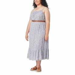 Juniors' WallFlower Belted Ruffled Peasant Maxi Dress -Teens shop 5634586 ALT2