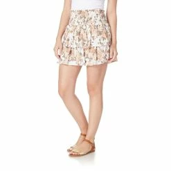 Juniors' WallFlower Smocked Waist Floral Tiered Skirt -Teens shop 5634997 ALT2