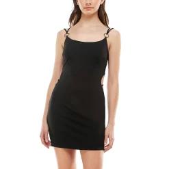 Juniors' Speechless Side Cutout Strappy Mini Slip Dress