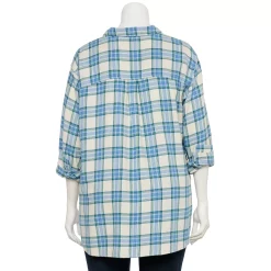 Juniors' SO® Plus Button Down Flannel -Teens shop 5646543 ALT