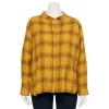 Juniors' SO® Plus Button Down Flannel 2 Juniors' SO® Plus Button Down Flannel -Teens shop 5646543 Gold Brown Plaid