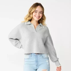 Juniors' SO® Polo Pullover Sweater -Teens shop 5653489 Gray Fox Heather