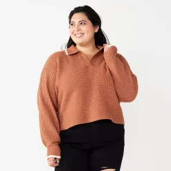 Juniors' Plus Size SO® Polo Pullover Sweater -Teens shop 5653768 Cinnamon Brown