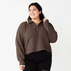 Juniors' Plus Size SO® Polo Pullover Sweater -Teens shop 5653768 Layla Plum