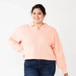 Juniors' Plus Size SO® Polo Pullover Sweater -Teens shop 5653768 Pink Lychee