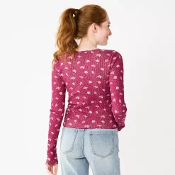 Juniors' SO® Basic Cropped Thermal Tee -Teens shop 5663757 ALT