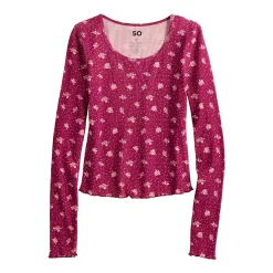 Juniors' SO® Basic Cropped Thermal Tee -Teens shop 5663757 ALT5