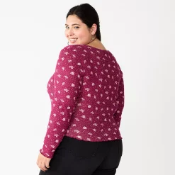 Juniors' Plus Size SO® Basic Thermal Cropped Tee -Teens shop 5663783 ALT