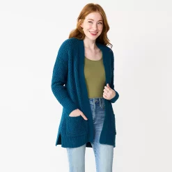 Juniors SO Open Stitch Chenille Cardigan -Teens shop 5665445 Mystery Teal