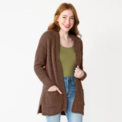 Juniors SO Open Stitch Chenille Cardigan -Teens shop 5665445 Sybil Brown