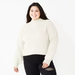 Juniors' Plus Size SO® Mockneck Sweater -Teens shop 5666305 Egret