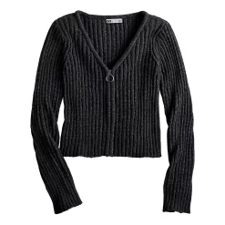 Juniors' SO® Zip-Front Cropped Cardigan -Teens shop 5666465 ALT5