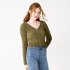 Juniors' SO® Zip-Front Cropped Cardigan -Teens shop 5666465 Olive Stick