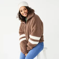 Juniors' SO® Sherpa Full Zip Jacket -Teens shop 5679058 Heirloom Brown