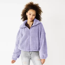 Juniors' SO® Sherpa Full Zip Jacket -Teens shop 5679058 Larue Lavendar