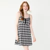 Juniors' SO® Hook & Eye Mini Dress -Teens shop 5685007 Black Silver Argyle