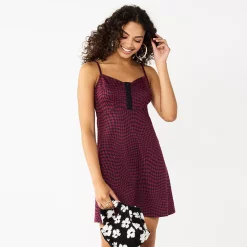 Juniors' SO® Hook & Eye Mini Dress -Teens shop 5685007 Wine Houndstooth