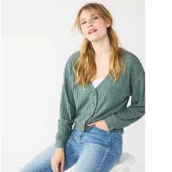 Juniors' SO® Cropped Button-Front Cardigan -Teens shop 5685552 Cleveland Green