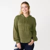 Juniors' SO® Balloon Sleeve Solid Hoodie 2 Juniors' SO® Balloon Sleeve Solid Hoodie -Teens shop 5685563 Lennon Green
