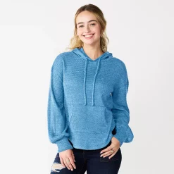 Juniors' SO® Balloon Sleeve Solid Hoodie -Teens shop 5685563 Radley River