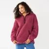 Juniors' SO® Quarter Zip Sherpa Jacket -Teens shop 5686355 Walden Berry