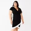 Juniors' Plus Size Almost Famous Color Framed Faux-Wrap Bodycon Dress -Teens shop 5686817