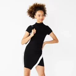 Juniors' Almost Famous Asymmetrical Colorblocked Bodycon Dress