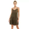 Juniors' As U Wish Sleeveless Tiered Babydoll Dress -Teens shop 5689996 Brown Seaweed