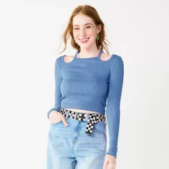 Juniors' SO® Cropped Shoulder Cutout Top -Teens shop 5691525 Radley River